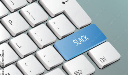 slack written on the keyboard button